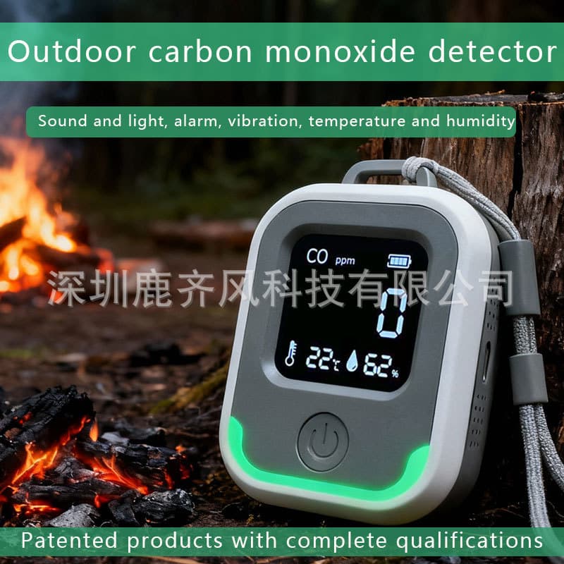 Foreign Trade Patent Edition 3-in-1 Carbon Monoxide Detector CO Temperature and Humidity Outdoor Camping RV Portable Alarm