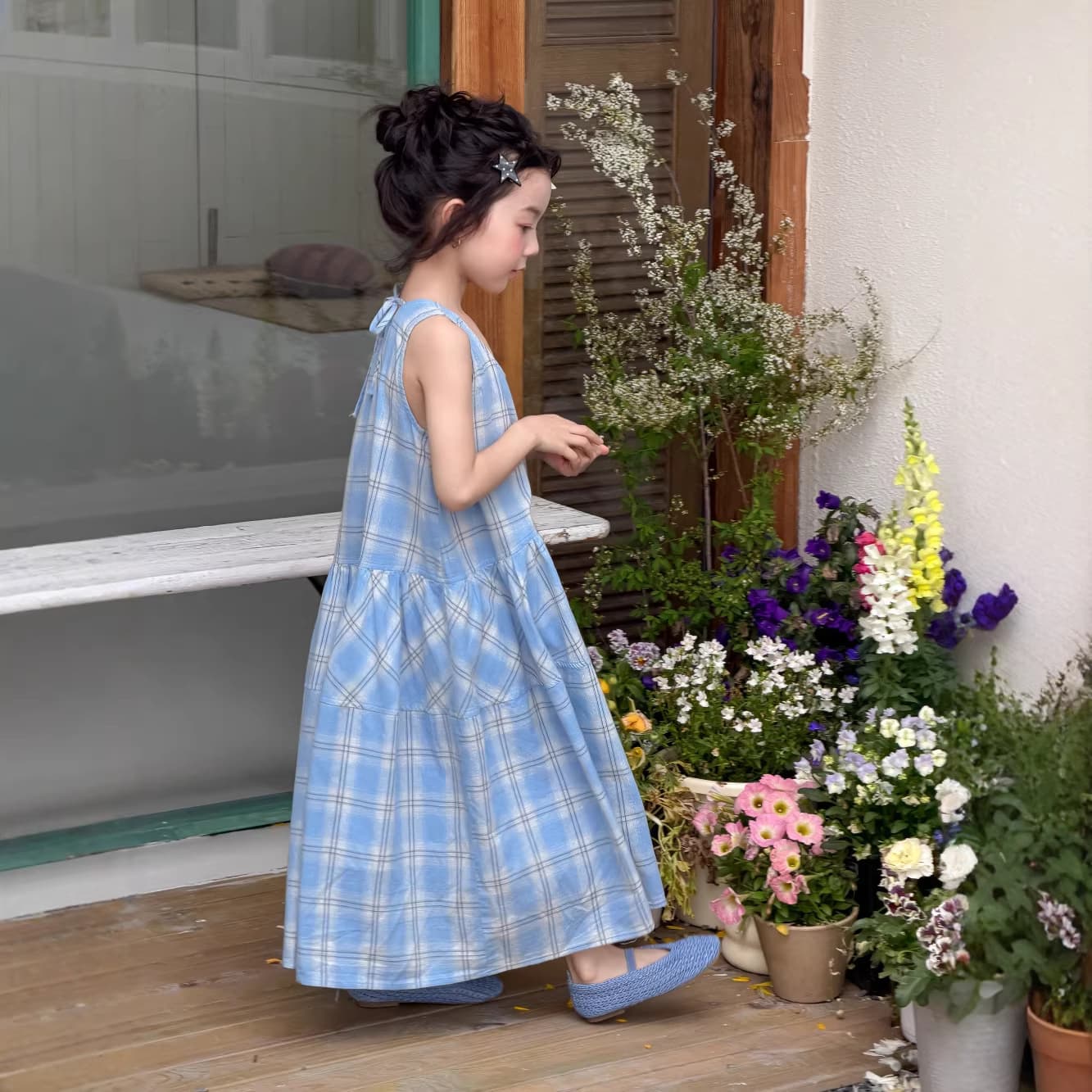 Banyou Children's Dress 2026 Summer Girls Korean Style Sleeveless Plaid Vest Dress Kids Loose Casual Princess Dress