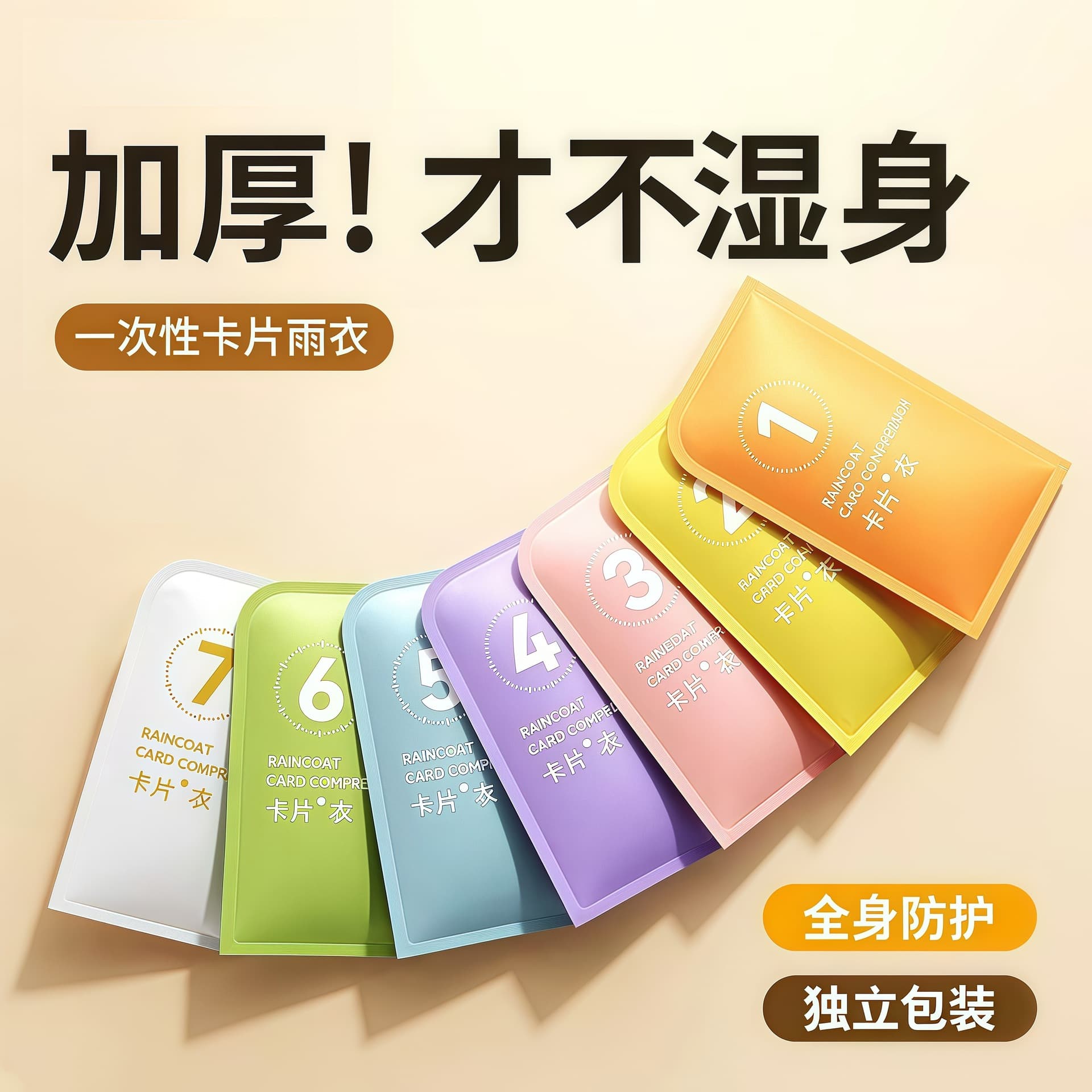 Disposable Card Raincoat Portable Rainwear Thickened Full Body Rain Gear Adult Universal Size Poncho Amusement Park Travel