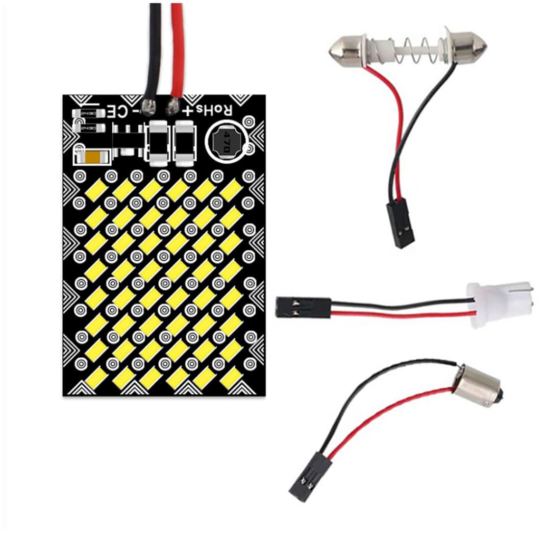 Car LED Dome Light 3014 48SMD 12-24V Universal Aluminum Board Reading Light High Brightness Door Light