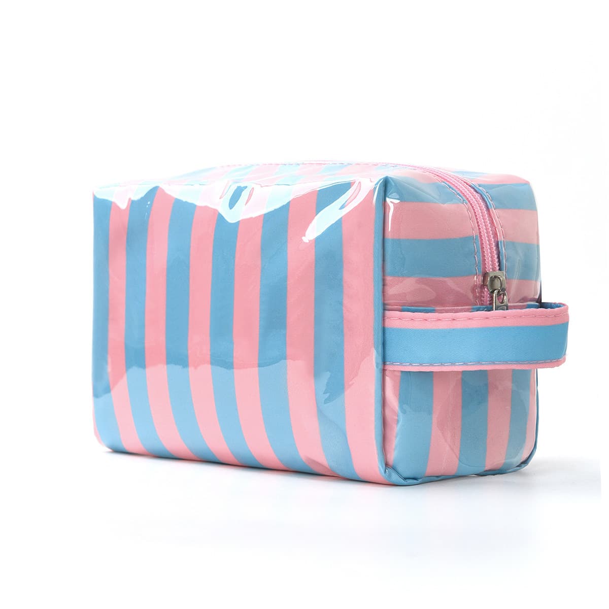 New Cross-Border Travel Large-Capacity Cosmetic Bag, Skincare Product Bag, Portable Design, Lipstick Storage Bag, Striped Women's Bag