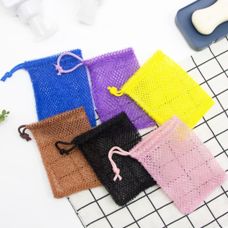 African Net Exfoliating Handmade Bubble Soap Bag - Soap storage net, dual-use for bathing and stain removal, two-in-one bag.