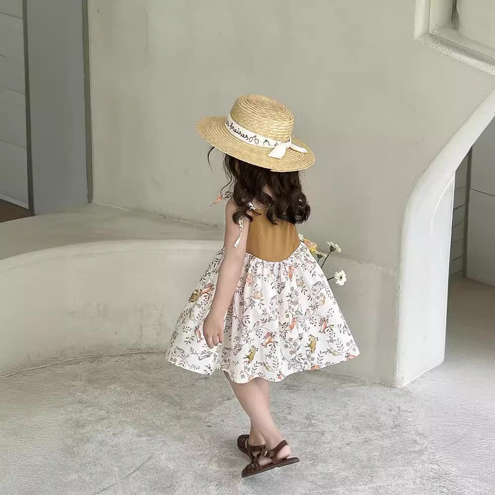 Non-refundable original price 30 Korean style girls dress summer new embroidered suspender skirt cute embroidered vest dress