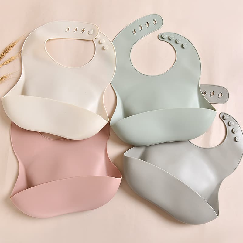 Baby Feeding Bib Waterproof Silicone Food Bib Super Soft Portable Toddler Kids Anti-Stain Tool