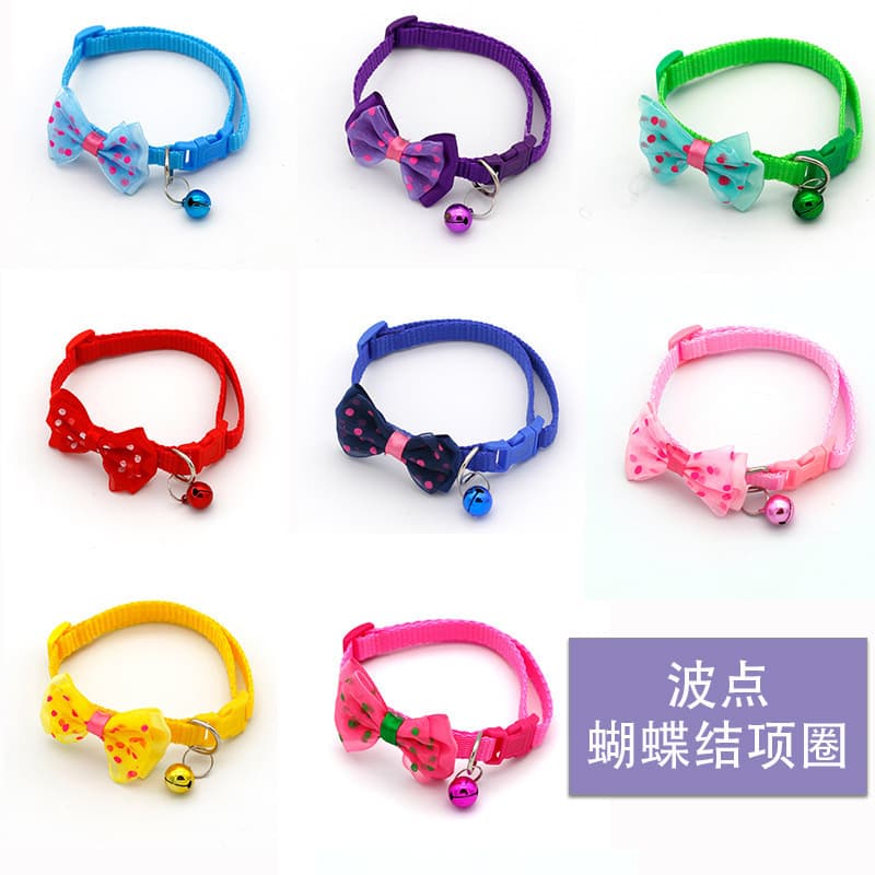 New Cat Supplies Pet 1.0 Bow Tie Cat Collar Cat Bell Collar Korean Style Pet Collar Creative