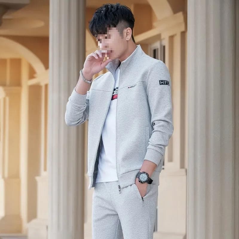 Spring Autumn Korean Style Men's Two-Piece Set High-End Trendy Versatile Stylish Fashionable Sweatshirt Running Sports Suit Premium Men's Casual