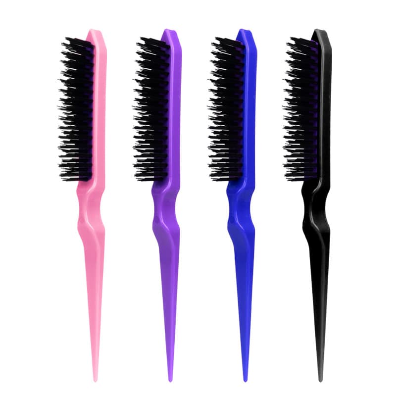 Cross-border Hot Selling Amazon Hair Teasing Comb Three-Row Nylon Women's Curl Styling Hair Brush