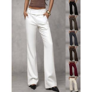 2026 New Solid Color Wide-Leg Pants for Women, Low-Rise, Draped, Slimming, Height-Enhancing, Versatile Commuter Casual Suit Trousers Long Pants
