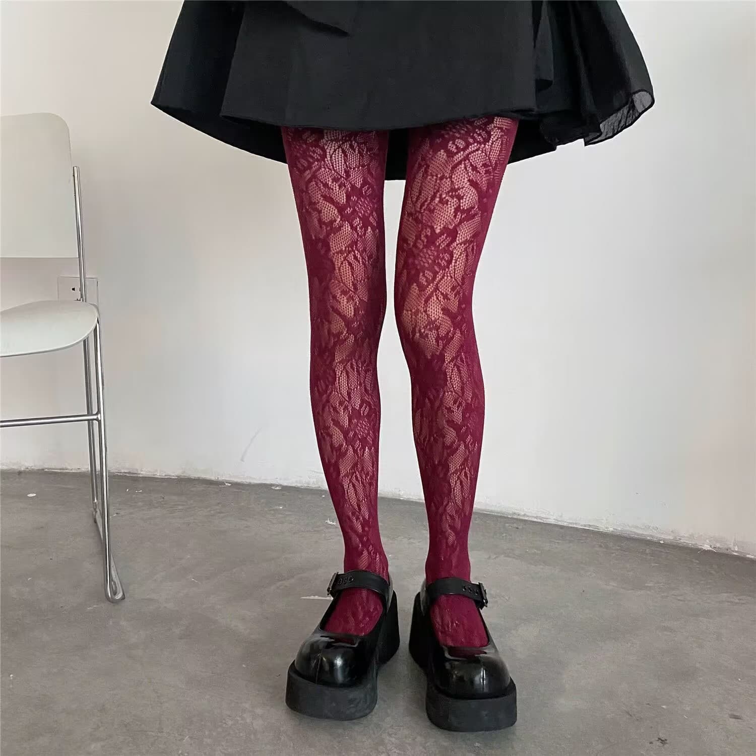 Spring/Summer Niche Thin Lolita Lace Blooming Flower Tights, Sweet Cool Hot Girl Mesh Stockings 6165
