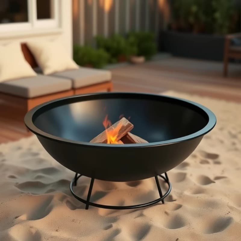 African Bonfire Fire Pit - Classic round design symbolizing completeness and happiness, used for leaping over to dispel bad luck and usher in prosperity.