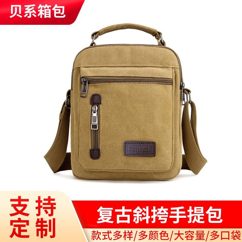 Simple Canvas Men's Bag Summer New Vintage Crossbody Handbag Casual Men's Leisure Diagonal Bag Single Shoulder For Men