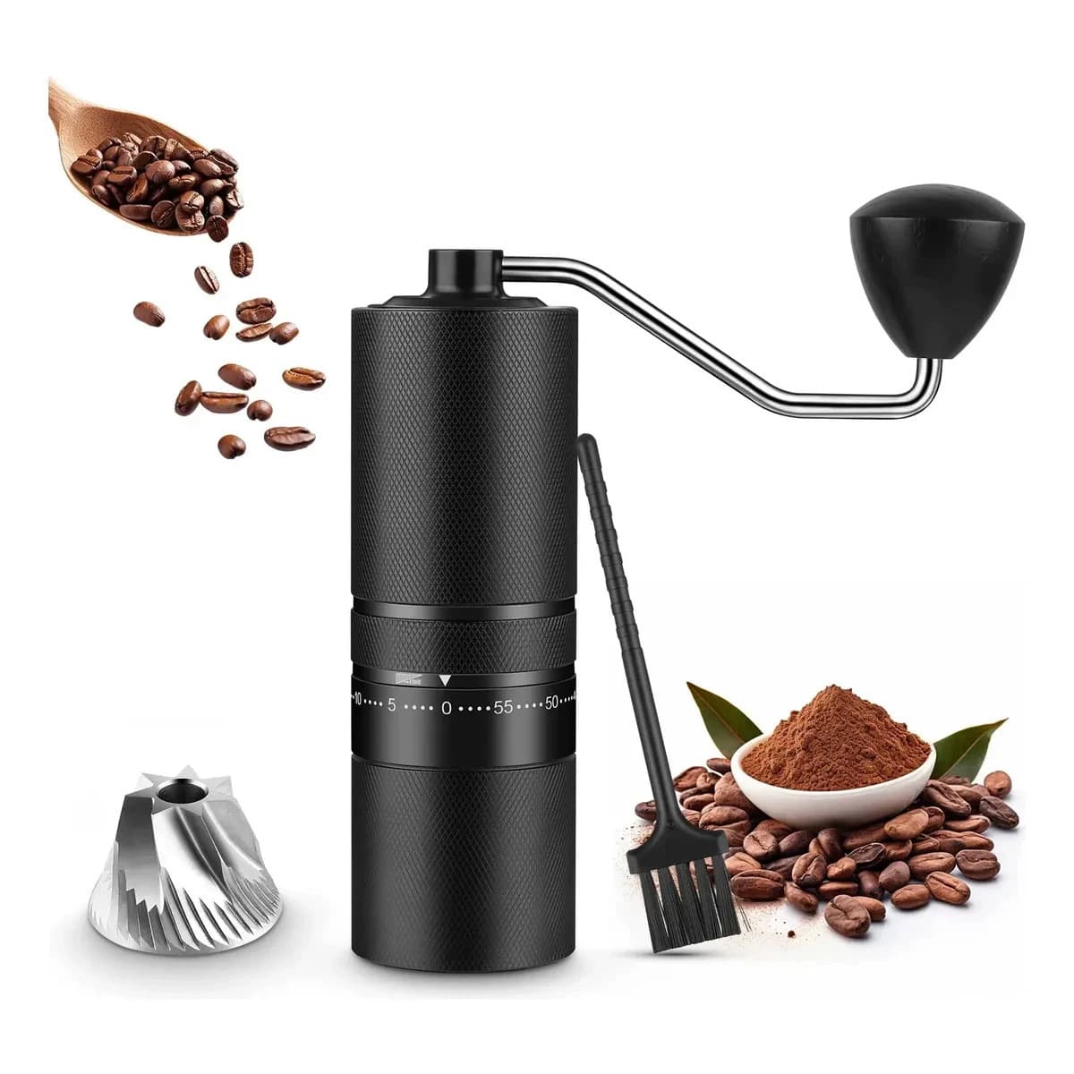 Hand-Grinder Seven Star Coffee Bean Grinder Manual Coffee Grinder Stainless Steel Coffee Grinder Hand-cranked Bean Grinder