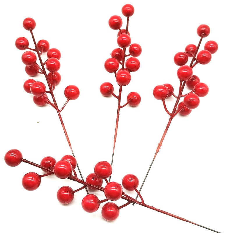 New Year Red Berries Christmas Decoration 12-Head Fortune Berries 7-Head Pomegranate Berries Holly Berries Christmas Tree Accessories Wholesale