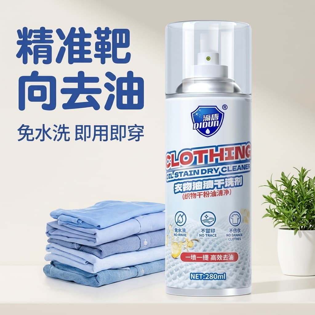 Dry cleaning agent for oil stains on clothes, fabrics, down jackets, and shoes; powerful stain remover powder for dry cleaning, no washing required.