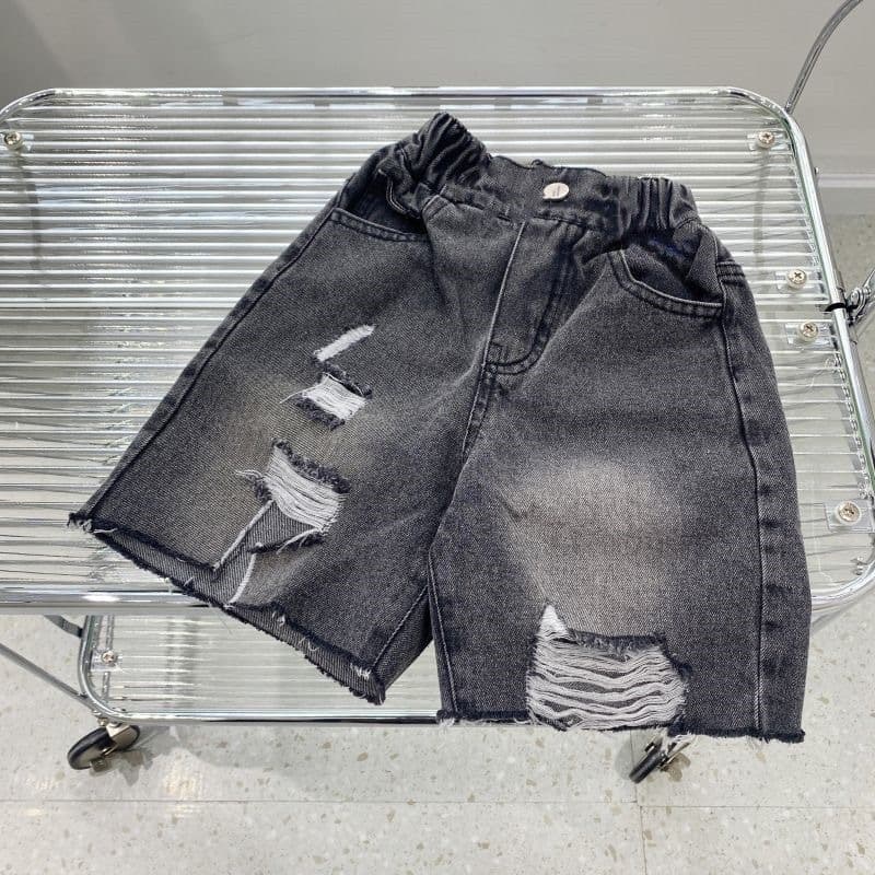Boys' Ripped Denim Shorts Summer Children's Casual Five-Point Pants Trendy Street Style Baby Pants