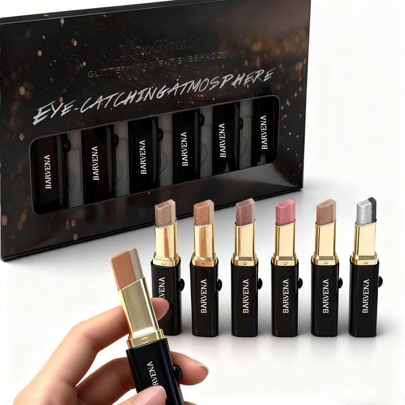 Cross-border TK popular flash eye shadow stick shimmer eye shadow set with two-color gradient waterproof eye shadow pen long-lasting