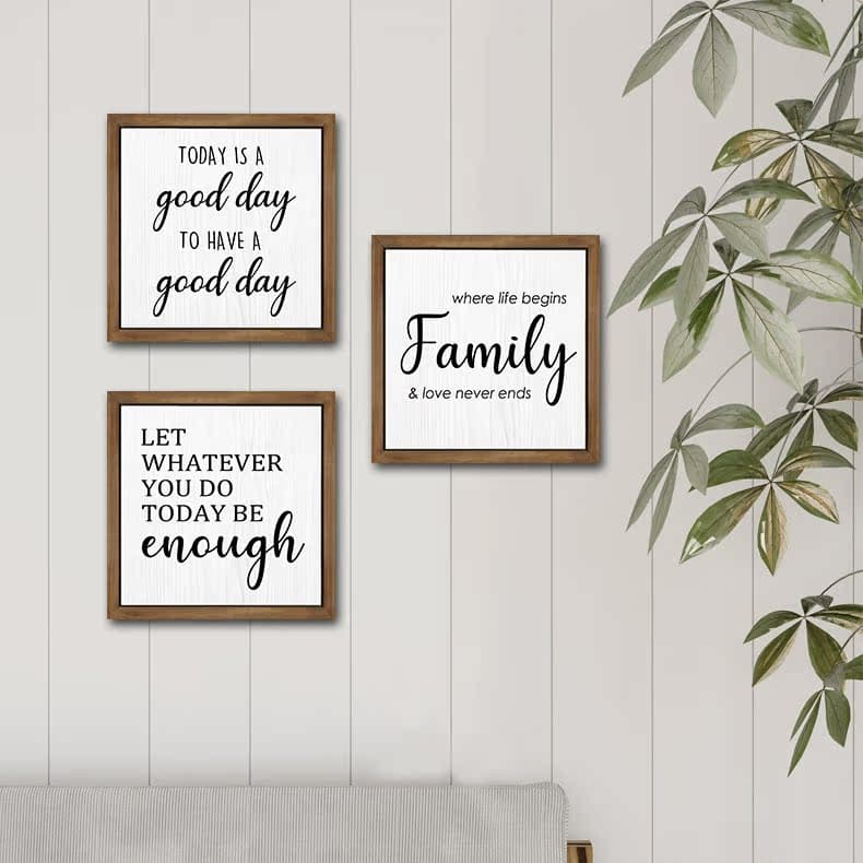 Amazon Wooden Frame Sign Kitchen Restaurant Bathroom Word Sign Cross-border American Country Wall Decoration Custom