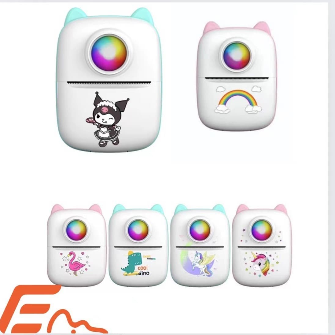 Cross-border new cartoon mini printer student small home portable self-adhesive Bluetooth photo printer