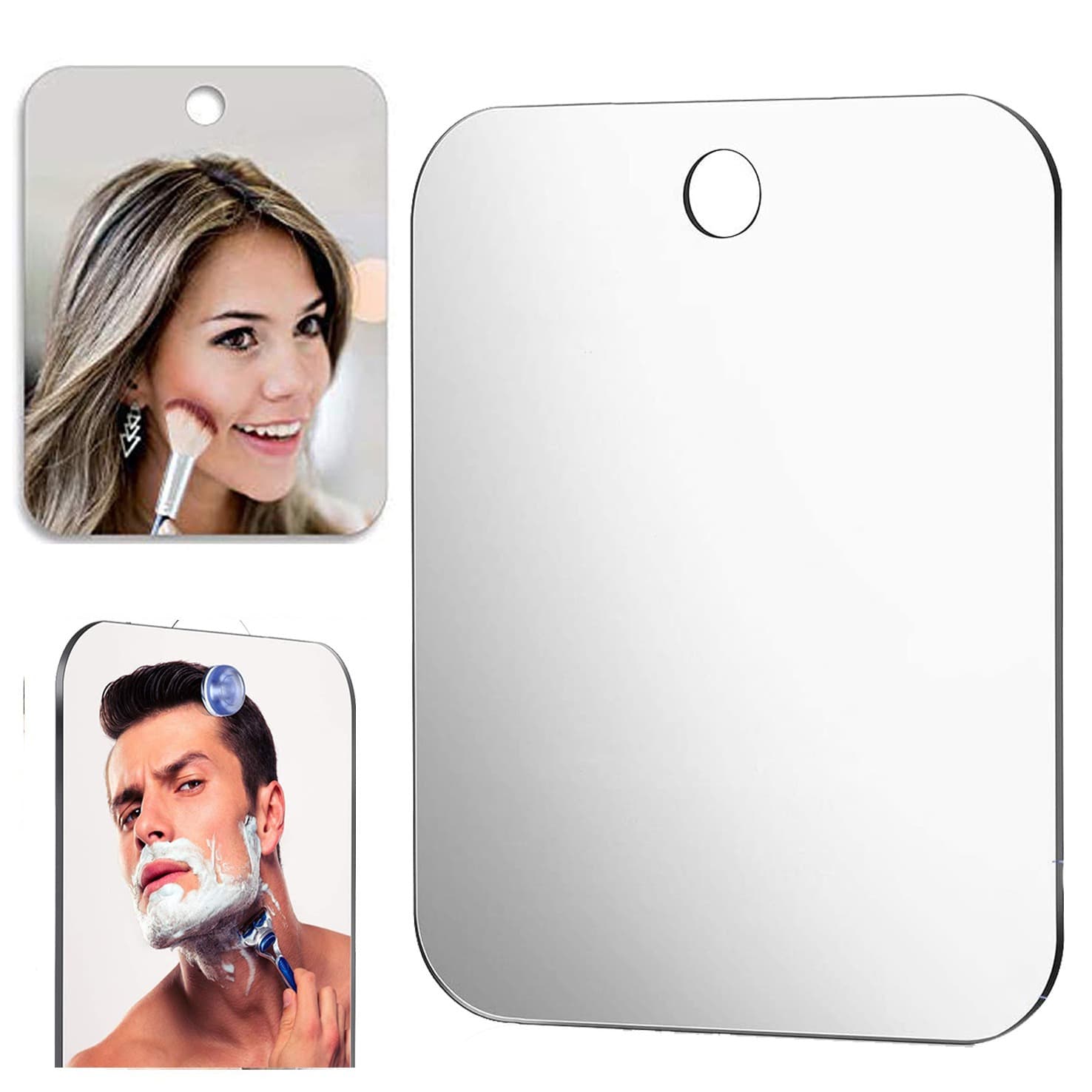 Bathroom travel mirror, anti-fall and anti-fog mirror, suction cup hanging shaving mirror, Fogless Mirror