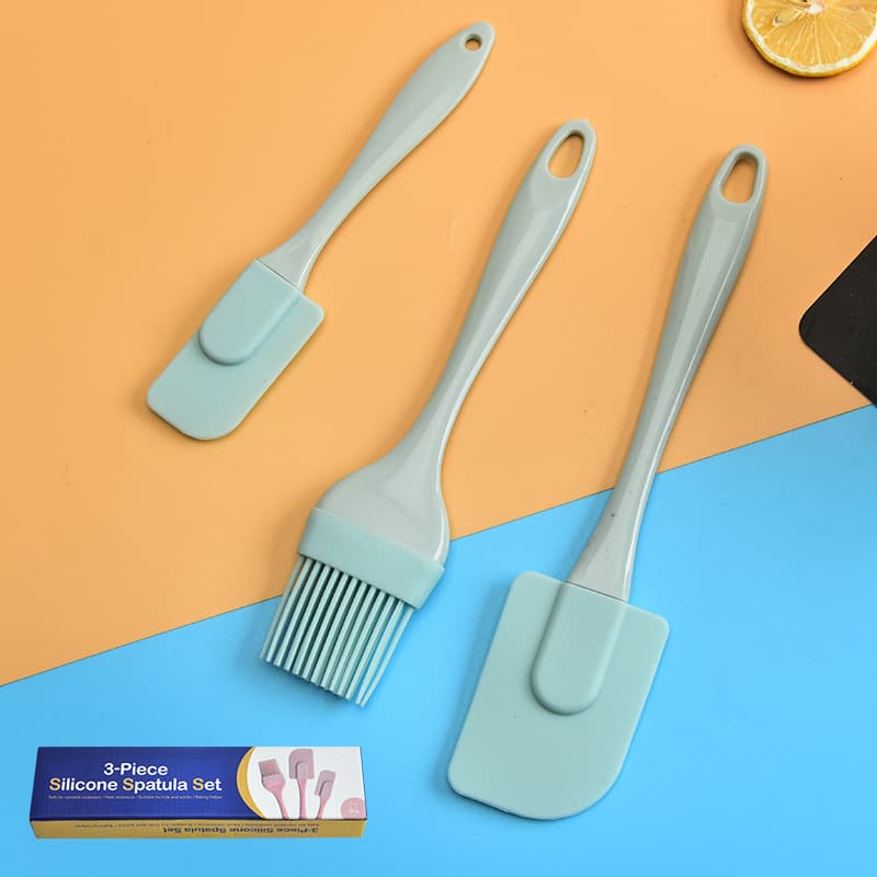 Household Cream Scraper 3-Piece Set Silicone Oil Brush Baking Cake Cream Spatula Silicone Baking Tool Kit
