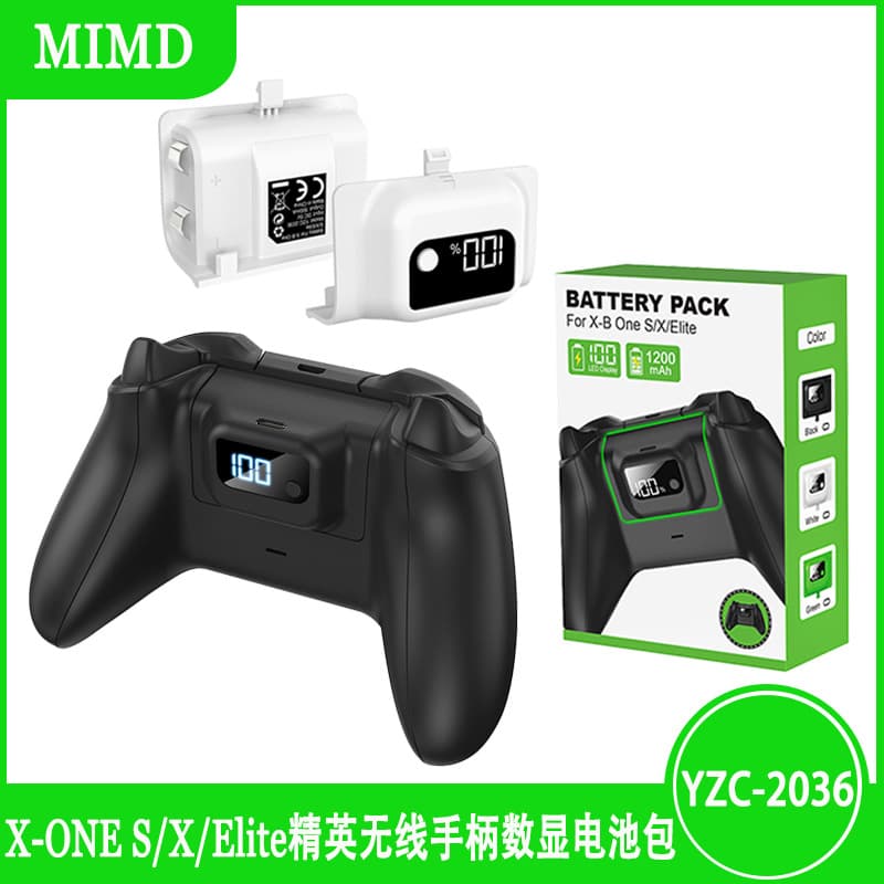 X-ONE S/X/Elite Elite Wireless Controller Universal Digital Display Rechargeable Battery Pack 1200mAh with Charging Cable
