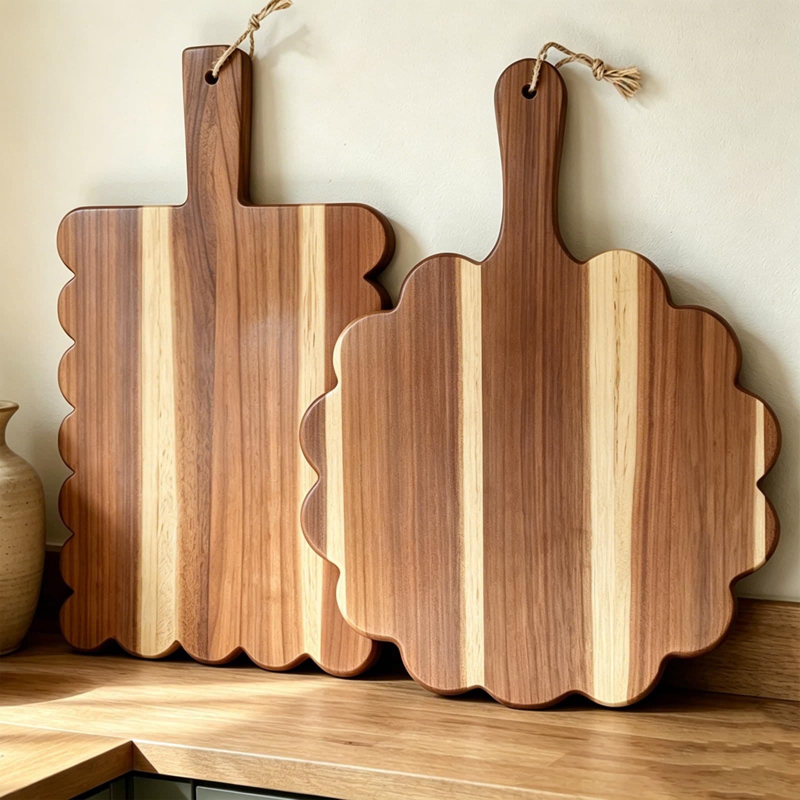 Acacia Wood Lace Tray Pizza Plate Steak Charcuterie Board Cheese Fruit Bread Kitchen Cutting Board with Handle Chopping Board