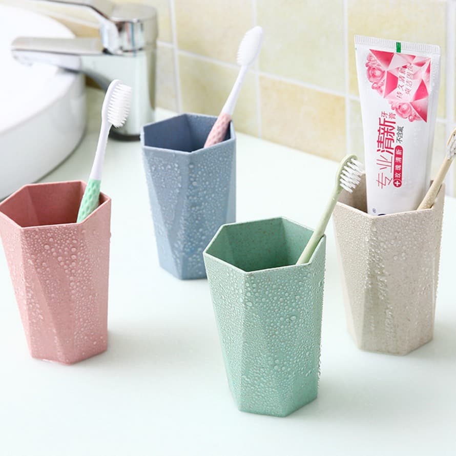 New Nordic Diamond Pattern Toothbrush Cup Thickened Couples Bathroom Cup Set