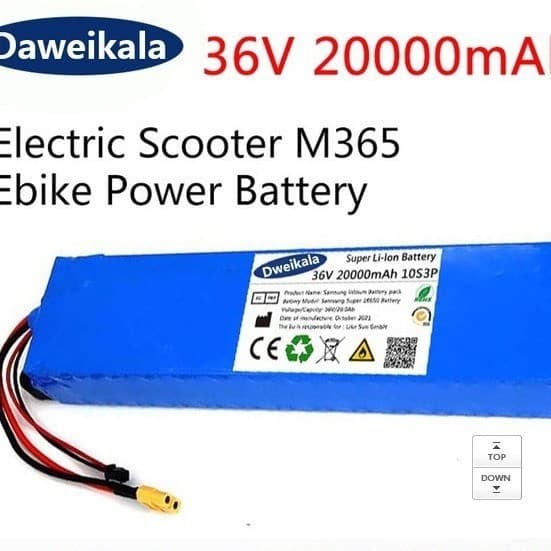 Xiaomi M365 36V20Ah Scooter Battery Pack 36V20Ah Battery Pack Electric Scooter BMS Board