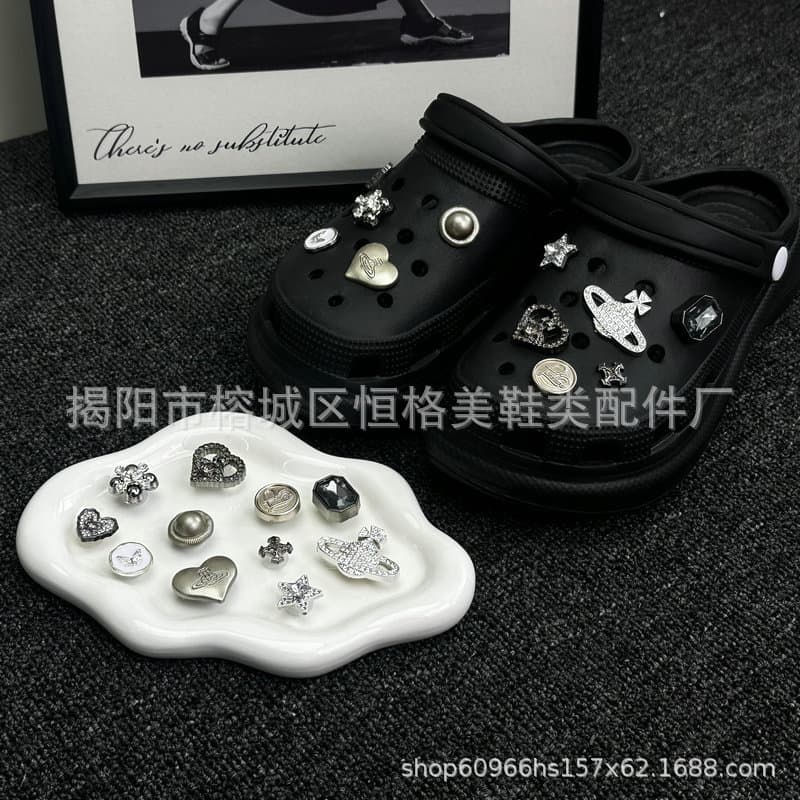 Detachable Saturn Lost Shoe Buckle Hole Shoe Flower Decorative Buckle High-End Feeling Suitable for Slippers Casual Shoes Sandals