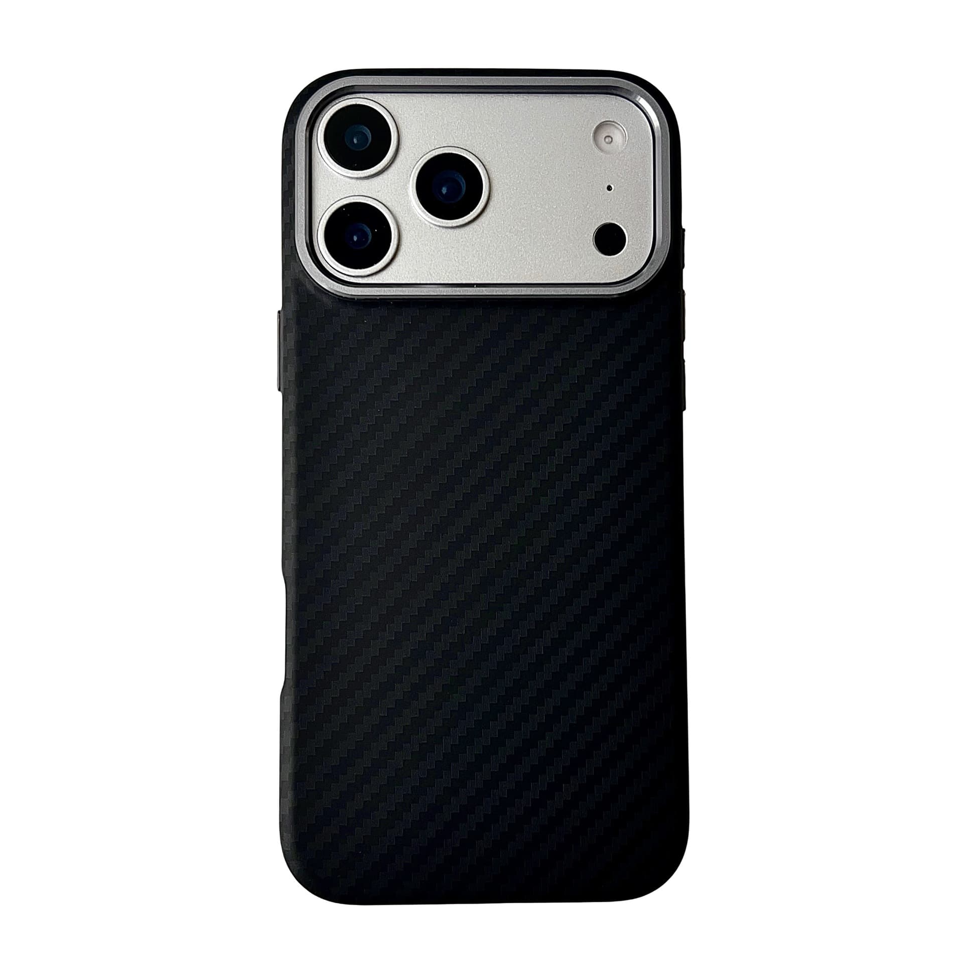 Compatible with Apple iPhone 17 Pro Max Kevlar Carbon Fiber Texture Magnetic Phone Case, iPhone 16 Shockproof Full Coverage Hard Shell