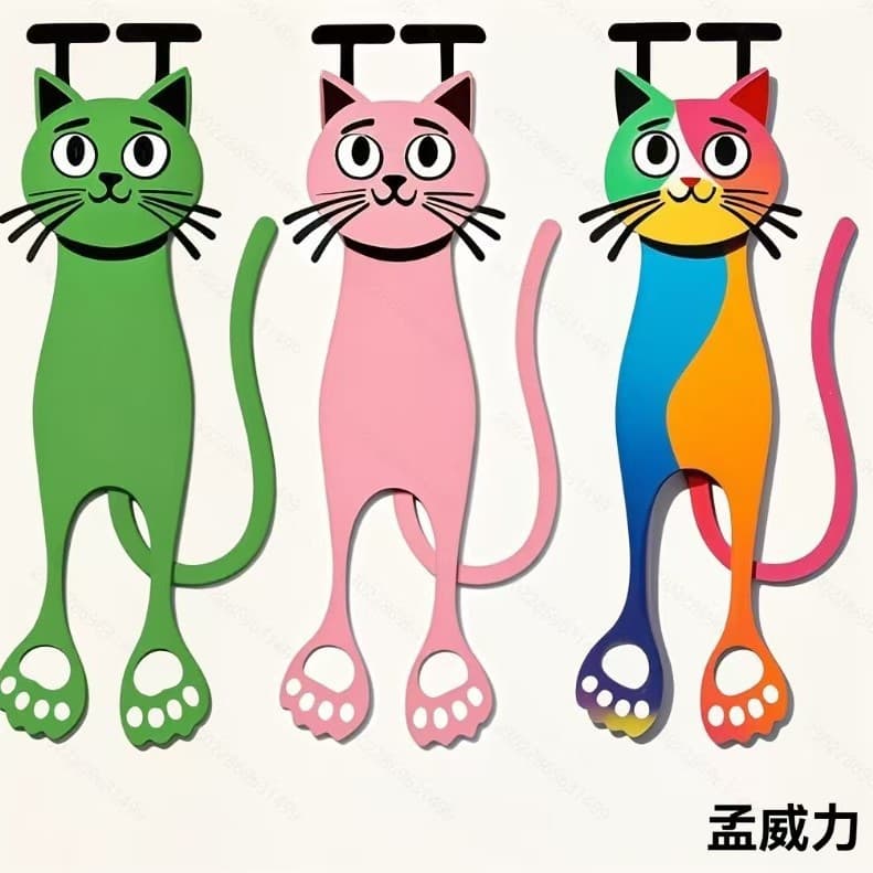 Cross-border new acrylic creative bookmark cartoon cat color kitten bookmark cute kitten hanging bookmark