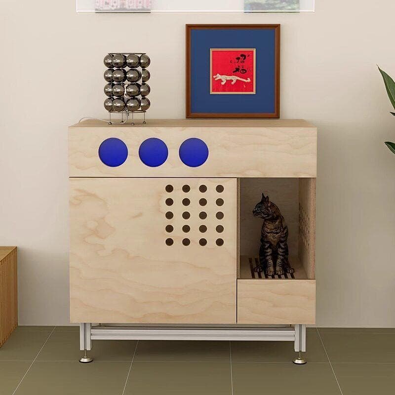 Bauhaus side rack modern storage cabinet ocean ancient style storage shelf board birch board cabinet hole furniture