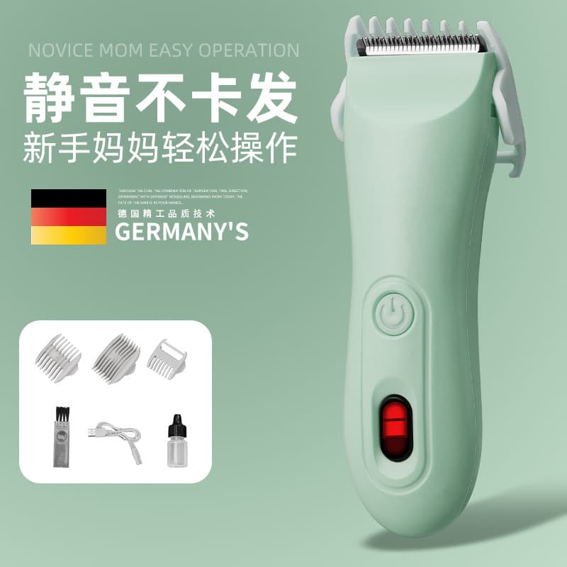 Cross-Border Baby Hair Trimmer Home Use Silent Electric Clipper Adult Child Rechargeable Hair Clipper Haircut Device From China