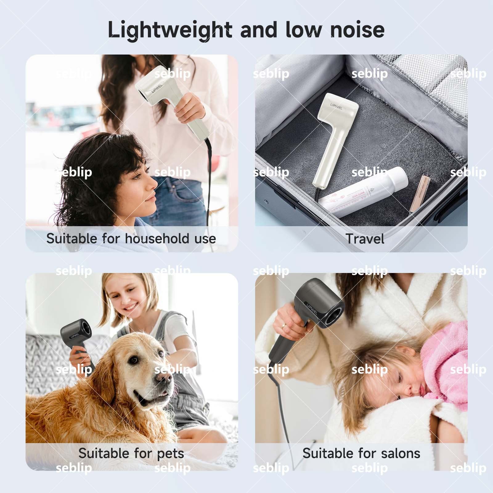 High Power Hair Dryer Combo Set Black and White Three-Speed Adjustment Home Travel Hotel