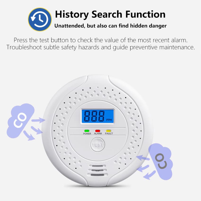In-stock Foreign Trade Carbon Monoxide Alarm for Soot, Honeycomb Gas Leak Detection, and CO Alert