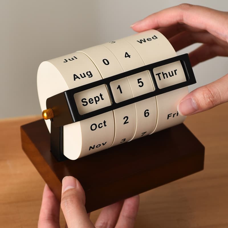 Rotating Perpetual Calendar Large Desktop Decoration, Study Motivation Countdown Calendar