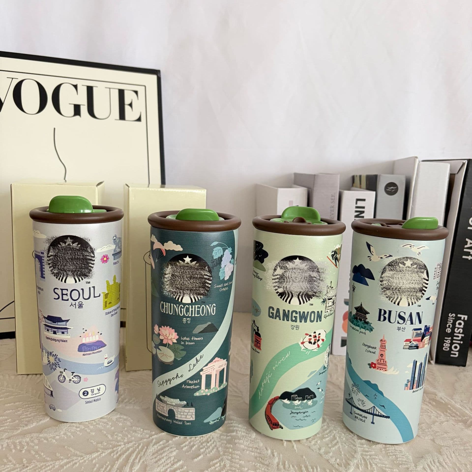 New Starbucks Style Cartoon Straw Insulated Cup, Large Capacity Office Cup, Portable Dual-Drink Coffee Cup Water Bottle