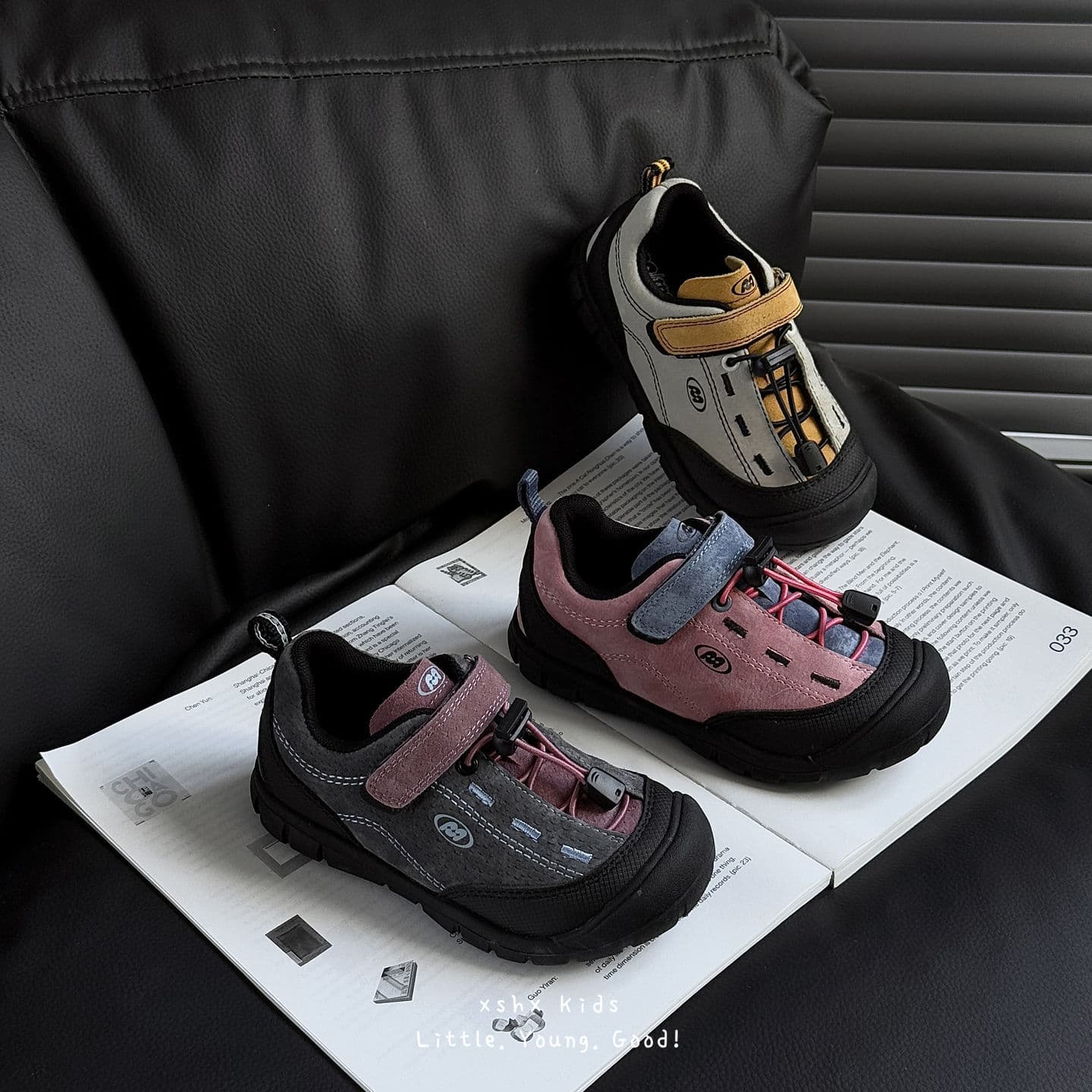 XSHX Children's Functional Sneakers with Velcro Fit, Outdoor Autumn New Arrival for Boys and Girls, Mountain Style Rubber Outsole, Hiking Shoes, Wenzhou Children's Shoes