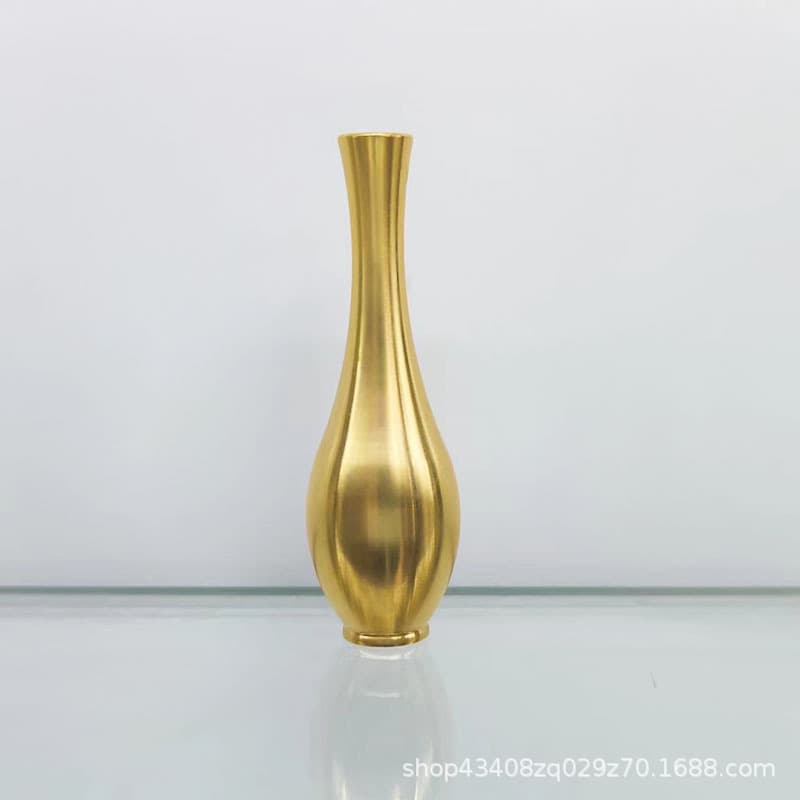 Pure Copper Mini Vase Desktop Decoration Antique Copper Flower Vase Metal Living Room Floral Creative Ornament