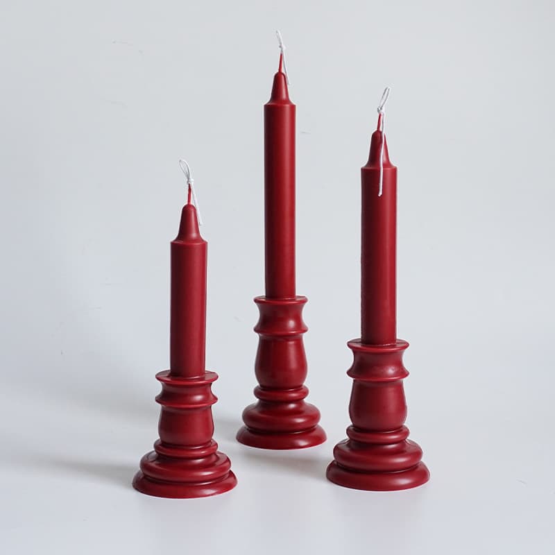 Vintage European Candlestick Long Rod Decorative Candle Mold Handmade Aromatherapy Candle Diy Plastic Mold