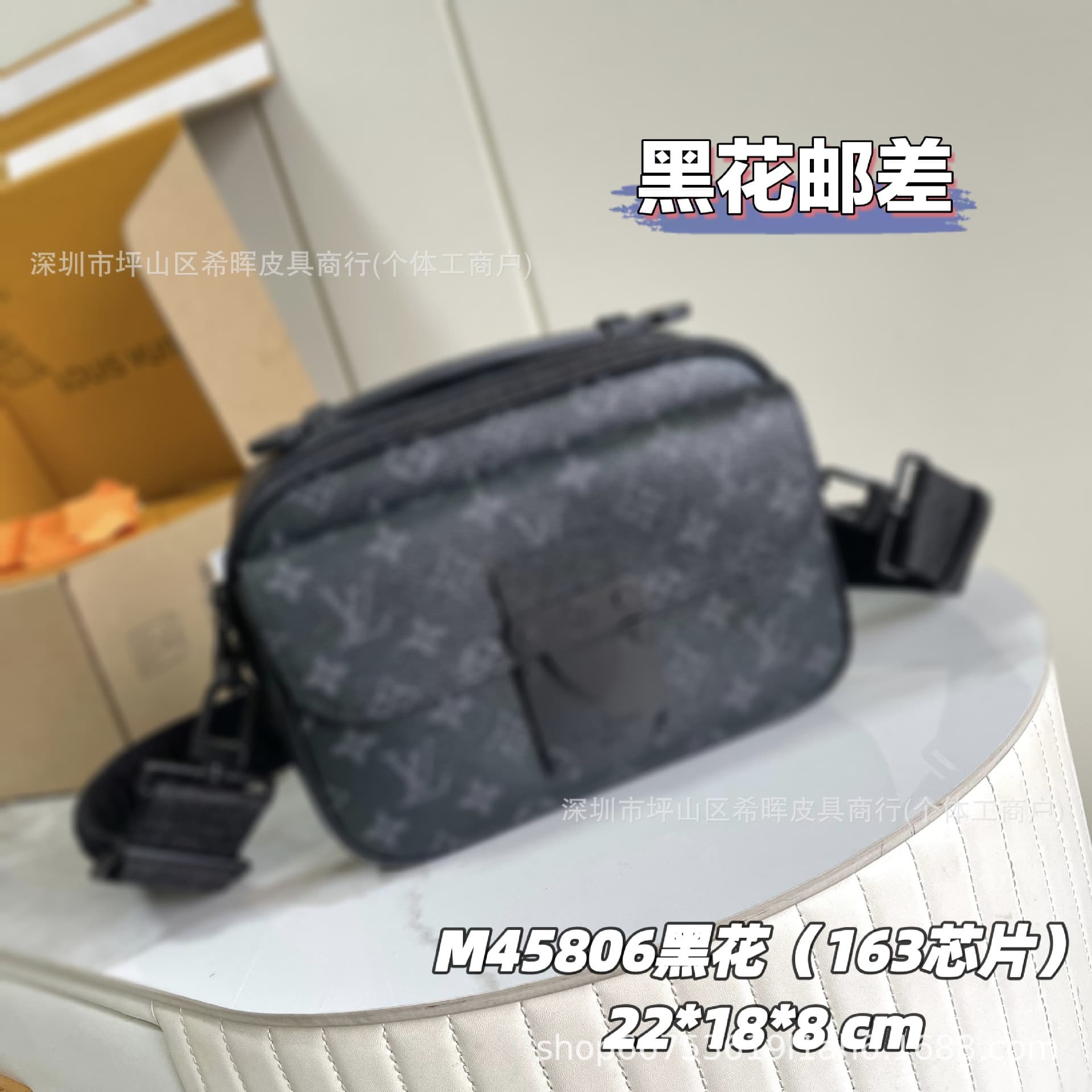 Cross-border Selected Black Floral Men's Bag Collection: Messenger Bag, Shoulder Bag, Crossbody Bag, Handbag, Backpack, Travel Bag Same Style