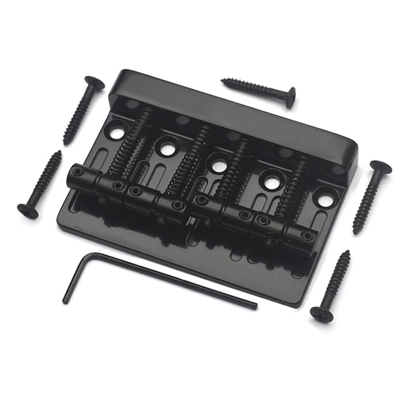 4-String Electric Bass Bridge Zinc Alloy Bass Bridge 79.5*53MM Guitar Parts Tailpiece Black Chrome