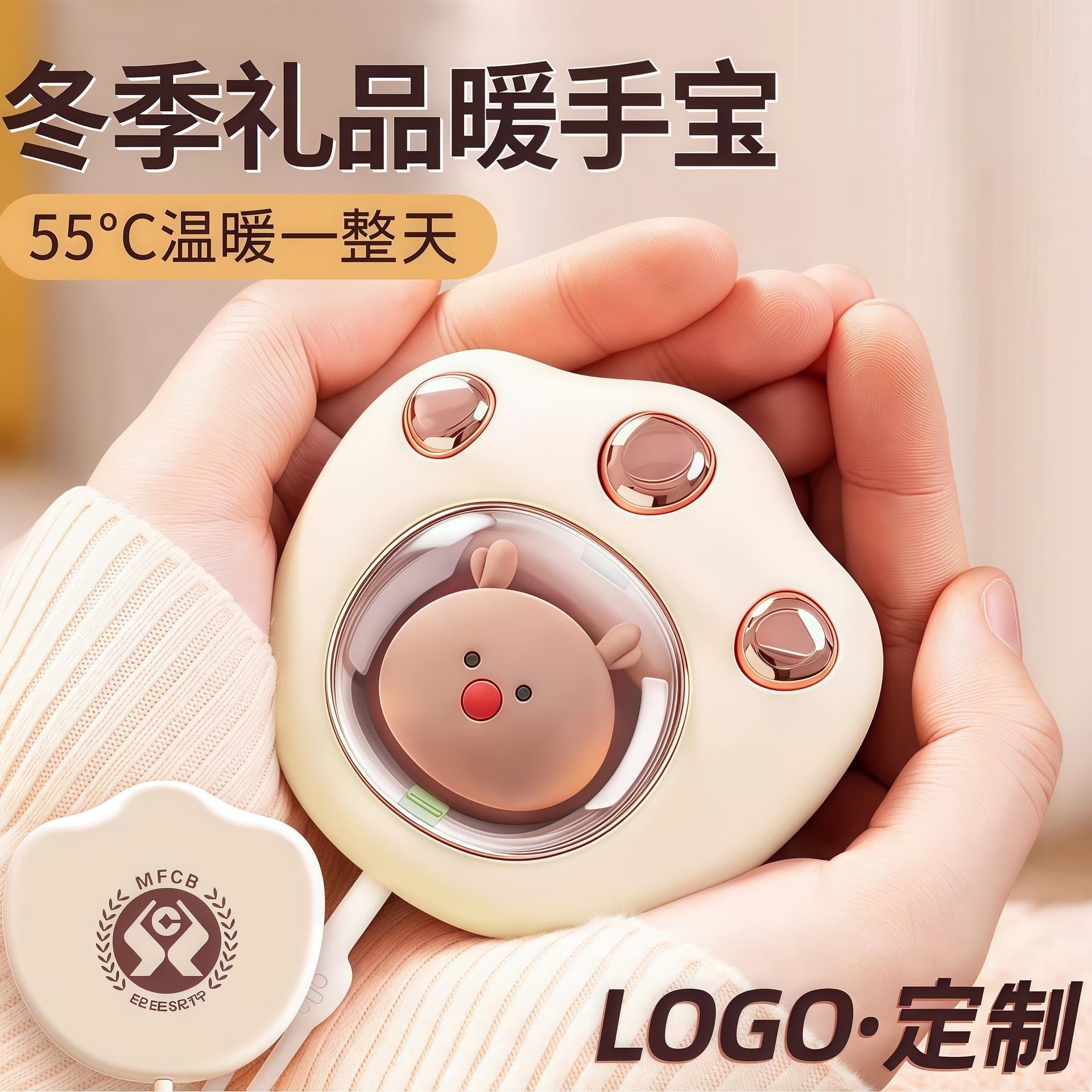 TikTok Hot Seller Cat Paw Hand Warmer Gift USB Charging Explosion-proof Portable Fast Heating Warm Buddy Winter Souvenir