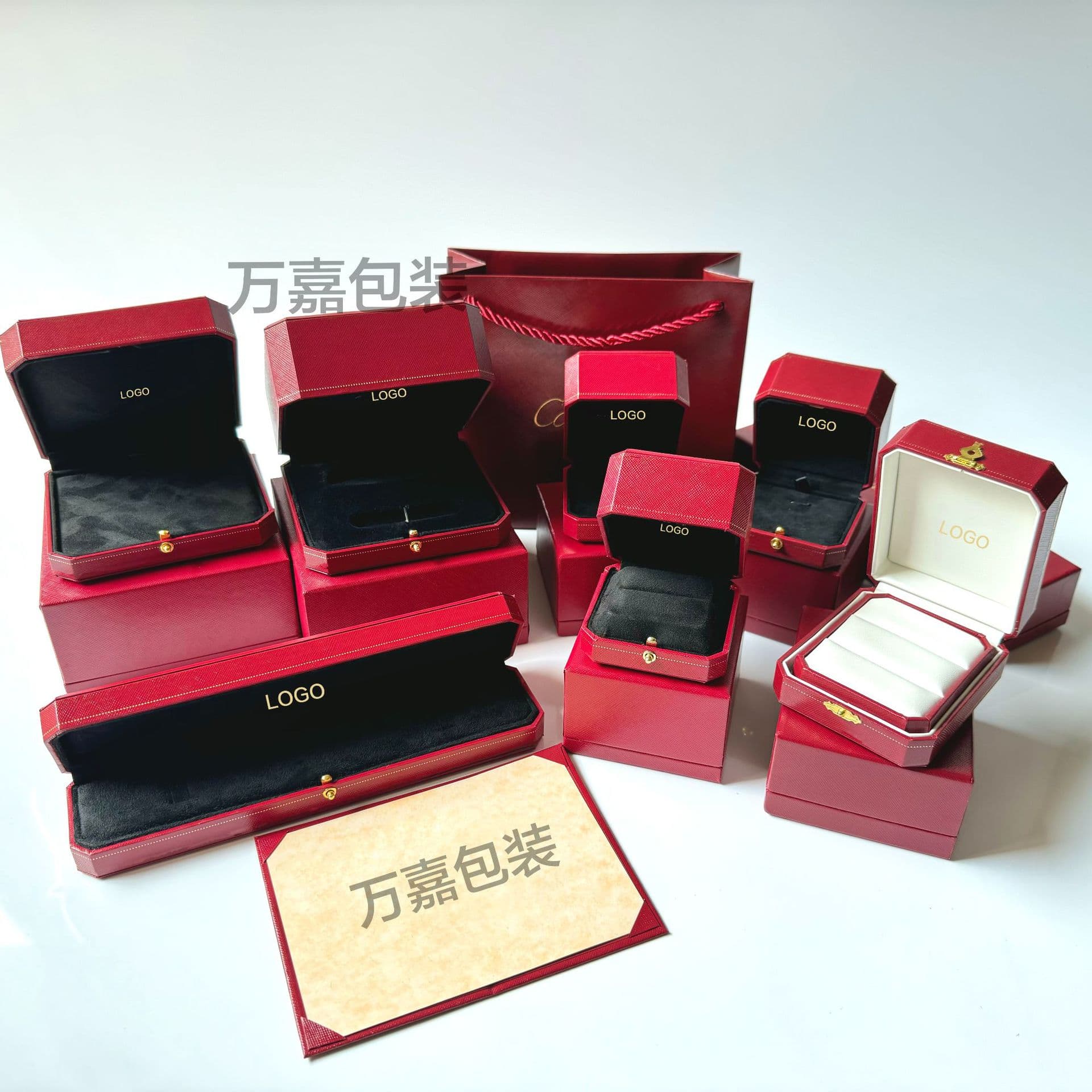 Kajia CA counter red jewelry packaging box ring bracelet necklace jewelry box high-end storage gift box direct sales