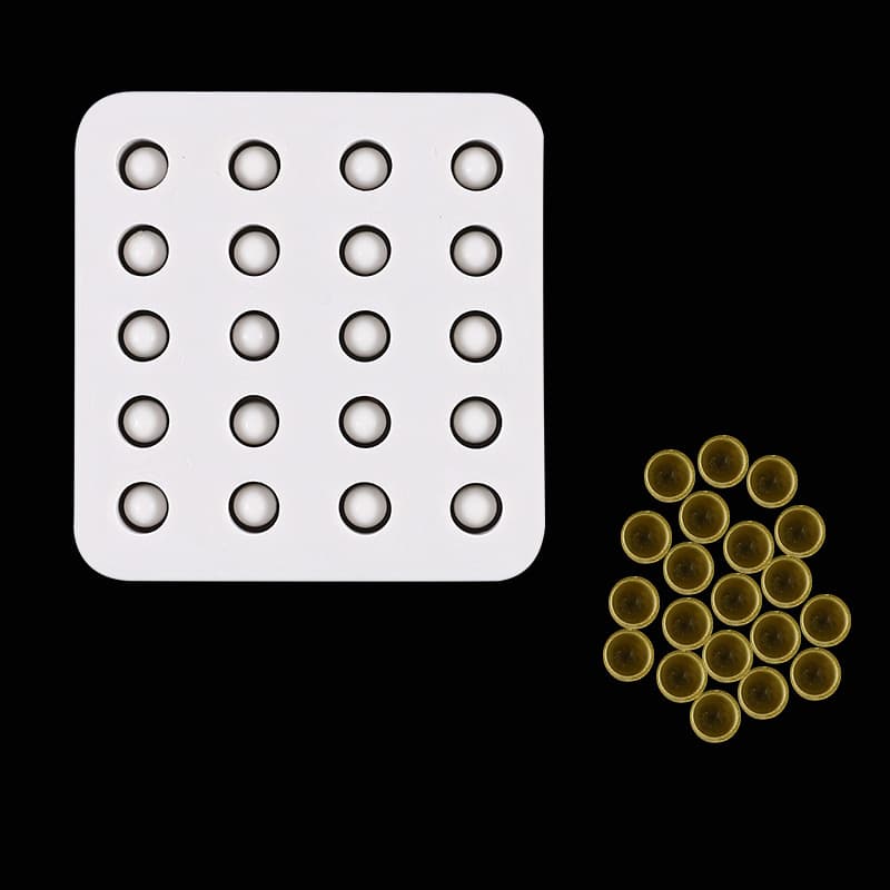 DIY 20-Hole Manual Honeycomb Foundation Cup Beeswax Royal Jelly Cup Filling Beekeeping Silicone Mold, Four-Row Queen Cup Mold