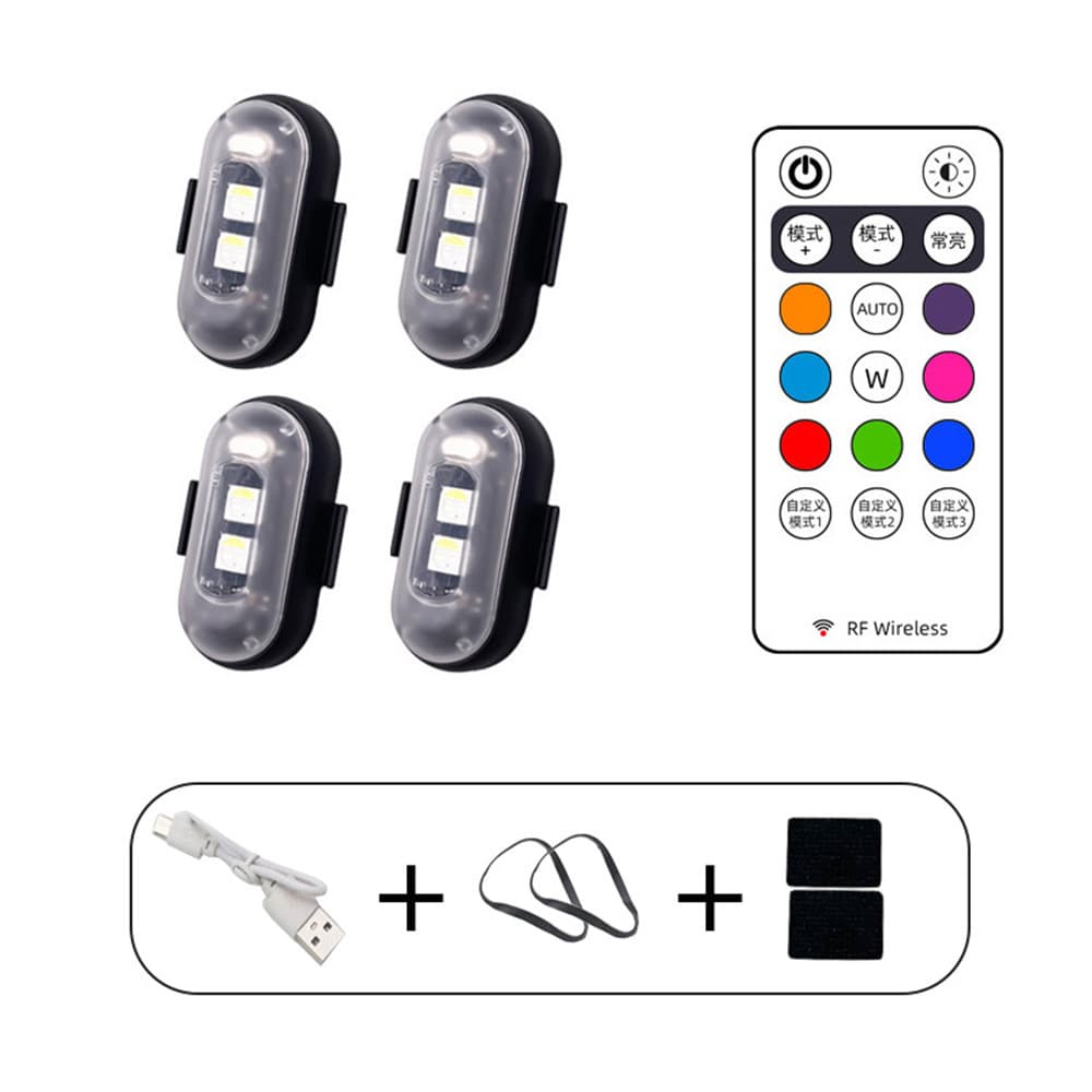 Remote Control Multimode Colorful LED Strobe Light Rechargeable Wireless Motorcycle Aircraft Warning Light