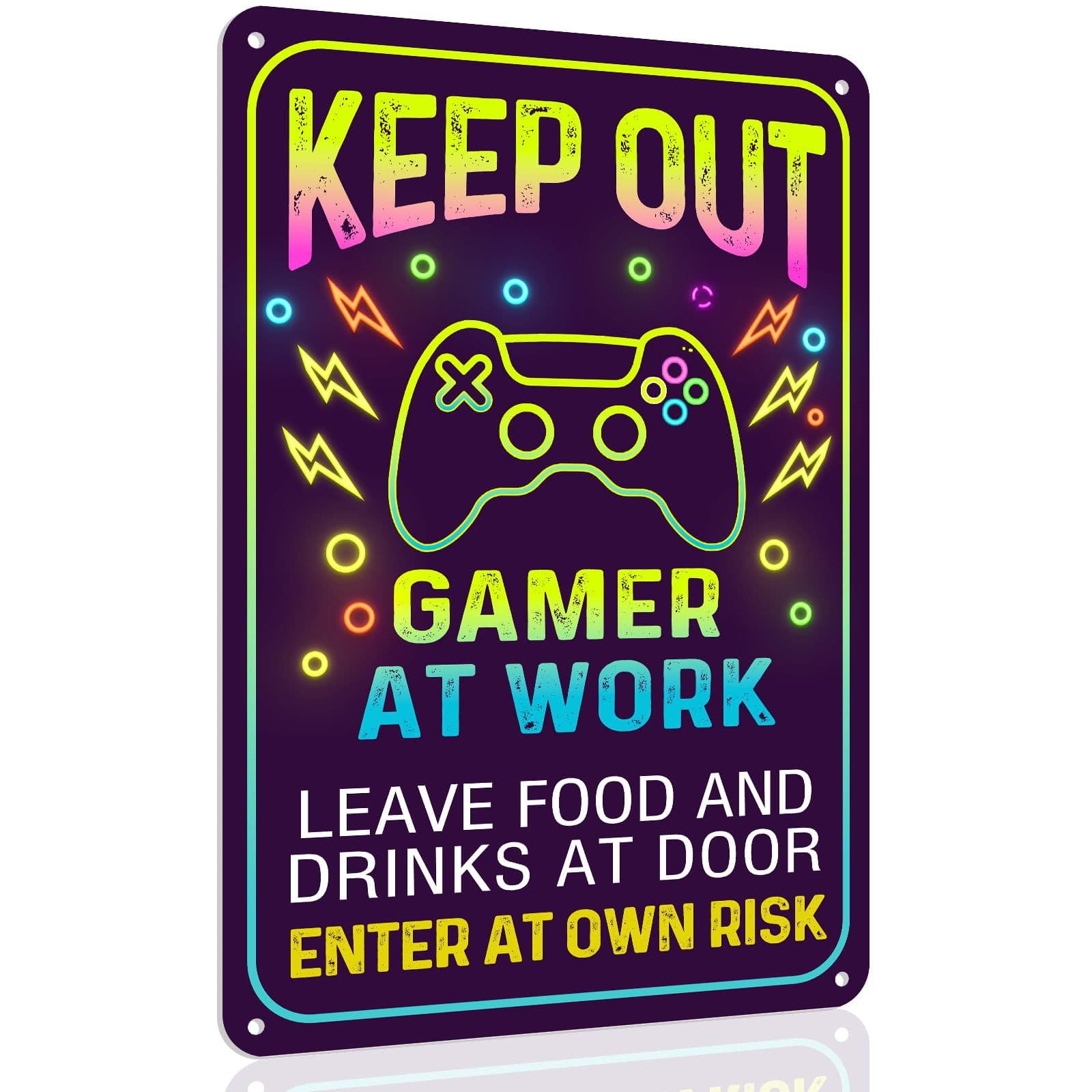 Cool Neon-effect Gaming Tin Sign Fun Wall Decor Personalized Gift