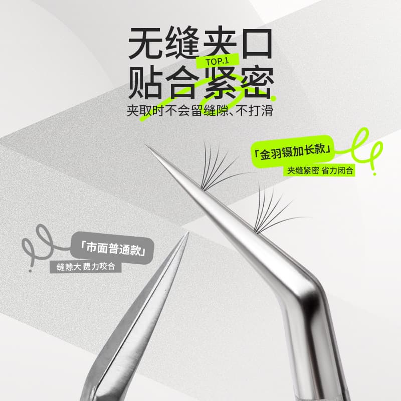 Beginner Tweezers High Precision Eyelash Curler Extension Assistant Tool Lash Artist Gold Feather Tweezers Stainless Steel Craft Sticker Cartoon