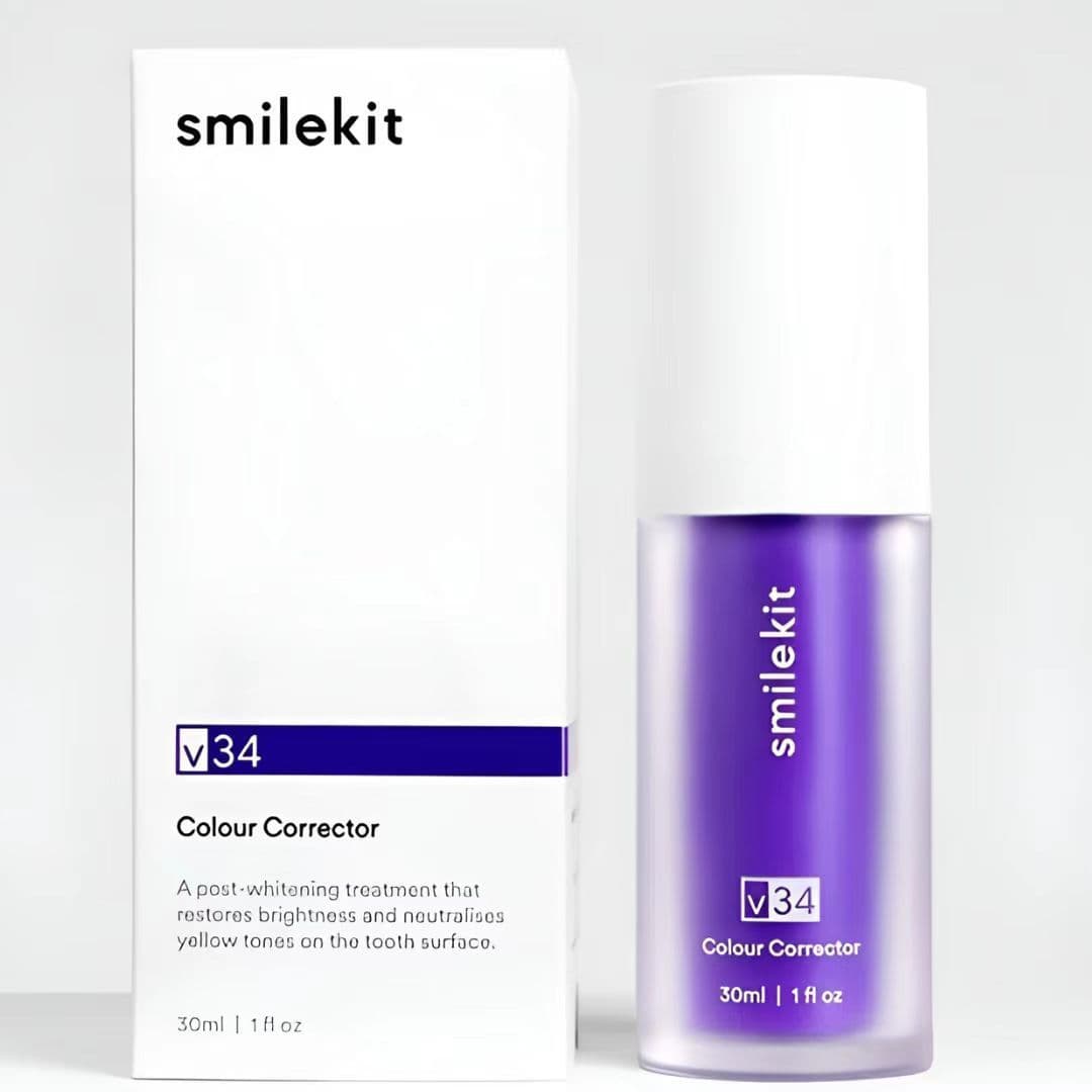 V34 Teeth Colorizing Essence Whitening Foam Teeth Cleaning Mousse V34 Colour Corrector Small Purple Bottle