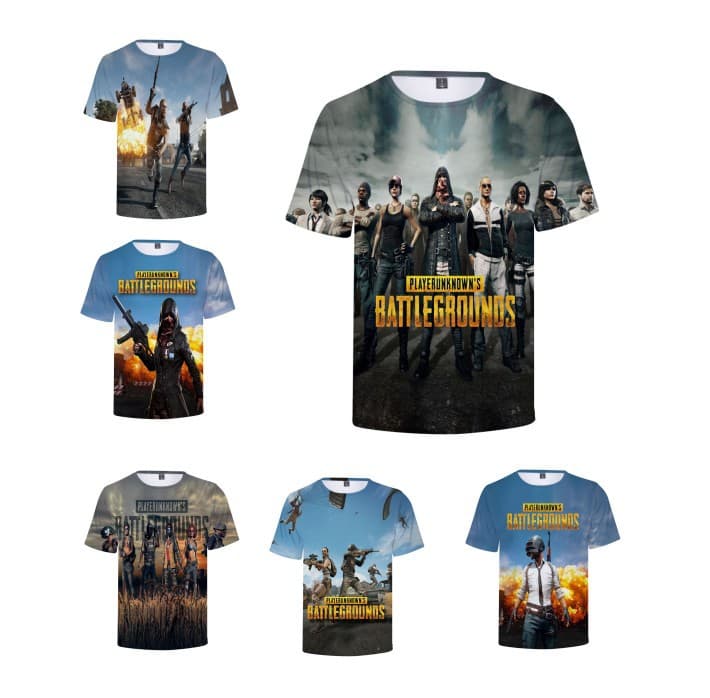 Summer Short Sleeve T-Shirt Hot Online Game PUBG PlayerUnknown's Battlegrounds Game Character 3D Digital Print Drop Shipping